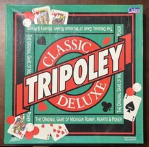 Vintage 1995 Classic TRIPOLEY Deluxe Game - Michigan Rummy, Hearts &amp; Poker - £21.68 GBP