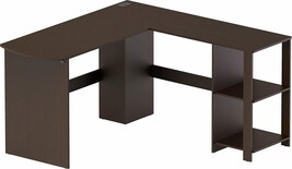 Shw Espresso L-Shaped Home Office Corner Desk. - $1,538.47 MXN