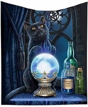 Magical Black Cat Witches Apprentice Silk Touch Throw Blanket 50x60 Lisa Parker - £34.81 GBP