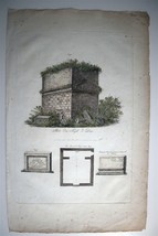 ORGIAZZI Folio Sized Engraving Temple of Diana Hand Colored c1802 Aix France - £70.49 GBP