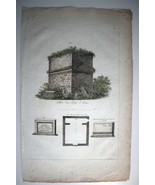 ORGIAZZI Folio Sized Engraving Temple of Diana Hand Colored c1802 Aix Fr... - £71.31 GBP