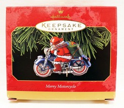 VINTAGE 1999 Hallmark Keepsake Christmas Ornament Merry Motorcycle Santa - £11.67 GBP