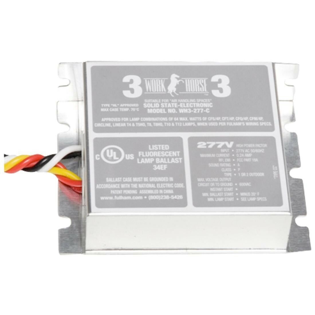Fulham WH3-277-C Instant Start Electronic Fluorescent WorkHorse Ballast ... - $26.13