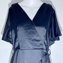black satin wrap-style dress - $24.75