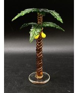 Art Glass Coconut Palm Small Glass 5” Palm Tree Vintage - $659.42 MXN