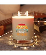 Scented Candle, 11oz, 360° Glass Wrap-Around Print, Premium Soy Wax, Var... - £42.63 GBP