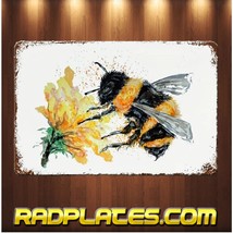 Vintage style Man Cave Garage Funny BUMBLE BEE FLOWER Aluminum Metal Sign 8x12 - £15.46 GBP