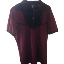 EK Men&#39;s Burgundy with Black Color &amp; Trim Short Sleeve Shirt - £9.95 GBP