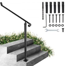 Handrails for Outdoor Steps 2-3 Step Railings Wrought Iron Handrail Stair Ra... - $97.84