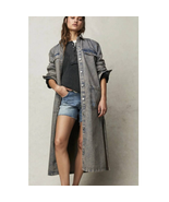 New Free People Anna Lou Denim Duster $168 X-SMALL Washed Out Blue - $161.54 CAD
