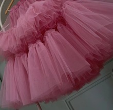Barbie PINK Layered Tulle Midi Skirt Outfit High Waisted Puffy Tulle Tutu Skirts image 9