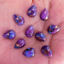 18x25 mm Pear Natural Composite Purple Copper Turquoise Cabochon Gemstone 20 pcs - £110.57 GBP