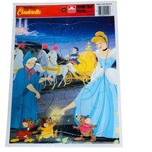 Golden Frame Tray Puzzle Walt Disney Cinderella Princess Vintage - £10.39 GBP