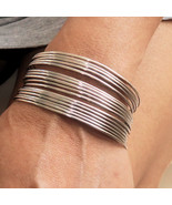 Sterling Silver Bracelet, Minimalist Bracelet, 16 String Silver Bracelet... - £77.97 GBP
