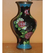 Vintage Cloisonne 7.75" Vase Lamp Plated Copper damaged Enamel Stone Ant... - $22.49
