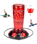 Hummingbird Feeder-16 Ounces，6 Feeding Ports Glass Hummingbird Feeders f... - $34.08 CAD