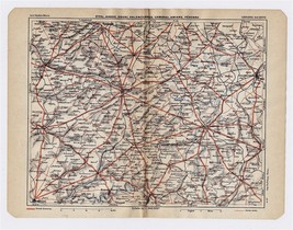 1930 Original Vintage Map Of Vicinity Of Arras Valenciennes Cambrai France - $24.22