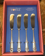 Towle Living Antigua Frost Spreaders, Set Of 4, Stainless Steel - £18.56 GBP