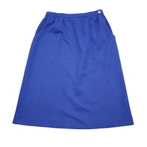 Devon Skirt Womens 10 Blue A Line Knee Length Button Knit Pocket Elastic... - £19.37 GBP
