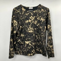 Edge Blouse Womens S/M? Used Long Sleeve Black Gold 90s - £10.88 GBP