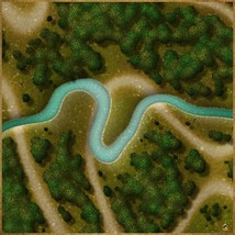 Forest Trails and Stream 001 36&quot; x 36&quot; Premium Canvas Battle Mat D&amp;D Pat... - £23.23 GBP