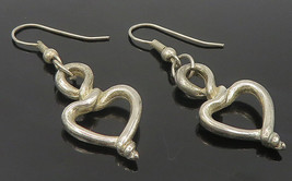 925 Sterling Silver - Vintage Open Love Heart Infinity Dangle Earrings - EG6187 - £24.47 GBP