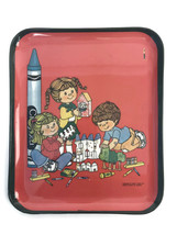 Vintage Retro Ca. 1970s Crayola Crayons Melamine TrayBinney Smith Red 10-1/4&quot; - £14.41 GBP