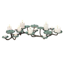 Aluminum 18 Candle Blossom Candelabra Pillar Votive Tea Light - £190.91 GBP