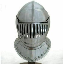 European Knight Closed Helmet Medieval Knight Crusader Larp Role Helmet - $86.13