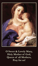 Mother&#39;s Day Prayer Card with Mary, LAMINATED 5 pack, Plus a Free Prayer... - £10.11 GBP