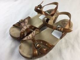 Dansko Sissy Crinkle Bronze Patent Leather Clog Sandals Size 41 US 10.5 ... - $24.74