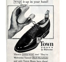 Wolverine Town Shoes Tanned Horsehide 1952 Advertisement Leather Footwea... - $19.99