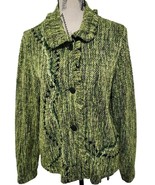 Bets by Canvasbacks knit sweater Green jacket size XL Trendy Grandmacore... - $45.27 CAD