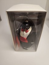Rare Department 56 Mercury Glass Ornament Penguin in Tux w/Box 6.5&quot; Retired - £37.42 GBP