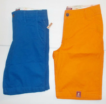 Arizona Jean Co. Boys Chino Shorts Blue  Orange Size 8H,10H, 14H, 16H or 16 NWT - £15.97 GBP