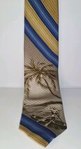 Hawaiian Tropic Vintage Silk Tie Tropical Palm Tree Surf Canoe Made USA EUC - $18.91