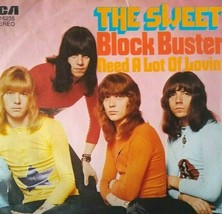 The Sweet Block Buster 7&quot; Vinyl 45 Record Germany Glam Pop Rock 1973 Pic... - £9.34 GBP