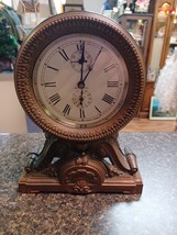Seth Thomas Brass Mantle Clock Alarm Wind Up 1900s Art Nouveau Working See Video - £118.67 GBP