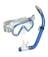 Adult Mask and Snorkel Combo, 2-window Mask, Fabric Strap, Splash Guard ... - £51.47 GBP