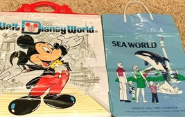 Vintage Disney World and Sea World Theme Park Souvenir Shopping Bags 1982 1975 - $15.95