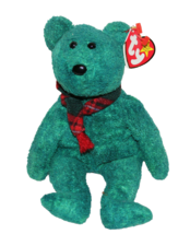 1999 “WALLACE” SCOTTISH FOREST GREEN BEAR WITH RED PLAID SCARF 8.5” - $5.00