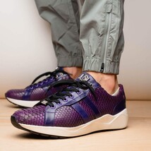 sueded Snake and classic calfskin fashion sneaker Shoes Verona Purple image 7