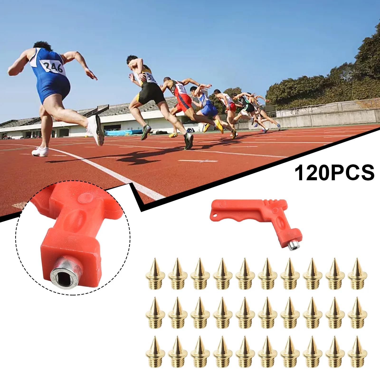 120pcs 0.25inch Track Field Needle With Wrench Spikes Steel Spikes For R... - £13.66 GBP+