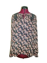 Violet &amp; Claire Blouse Multicolor Women Size Large Keyhole Neck Bell Sleeves - £23.53 GBP
