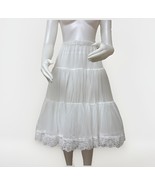 Vtg Malco Modes Petticoat Square Dance Midi Skirt Womens S Lace White Ro... - $1,339.45 MXN