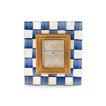 Mckenzie Childs Royal Blue Check Picture Enamel Photo Frame New in Box FREE SHIP - £85.36 GBP