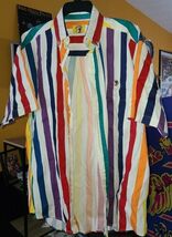 Vintage Duck Head Made In USA Pastel Button Down Striped Shirt Size Large - $44.89