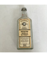 Vintage Watkins empty imitation vanilla extract glass bottle with metal ... - $19.75