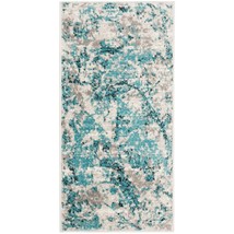 SAFAVIEH Skyler Collection 2' x 4' Blue/Ivory SKY186M Modern Abstract Non-Sheddi - £30.66 GBP