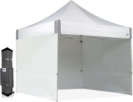 E-Z UP ES100S Instant Commercial Canopy, 10&#39; x 10&#39; with 3 Sidewalls, 1, White - £321.73 GBP